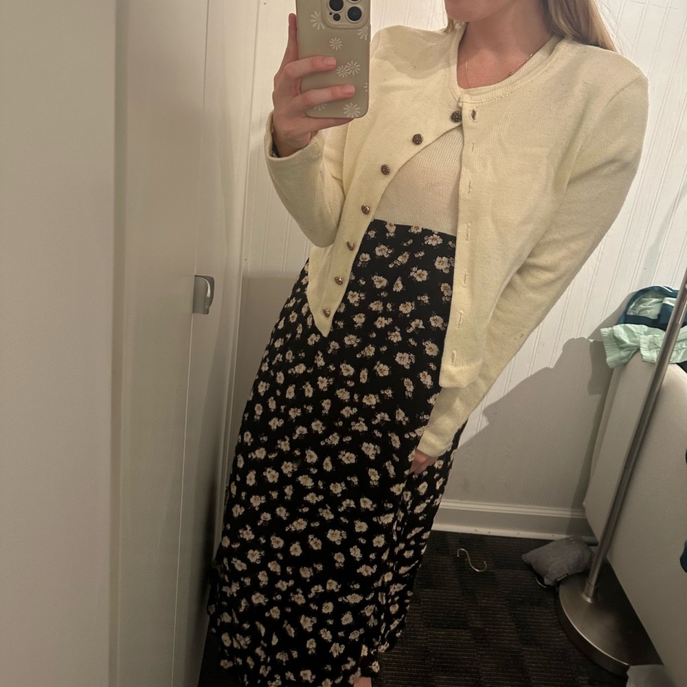 Vintage Floral long boho dress with long sleeves jacket 
Size 16